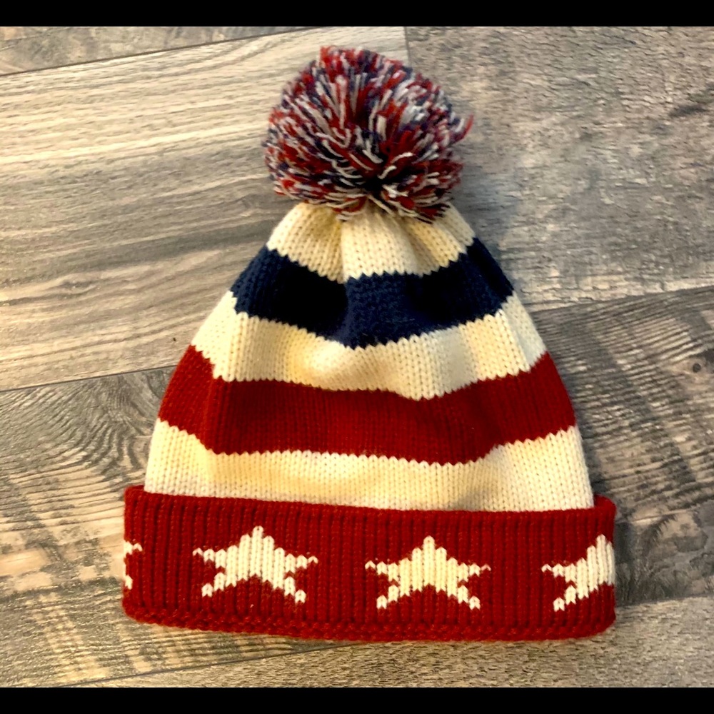 Red, white & blue snow hat